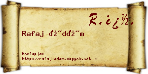 Rafaj Ádám névjegykártya