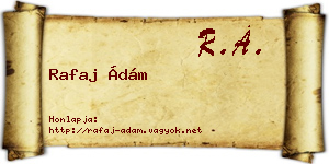 Rafaj Ádám névjegykártya